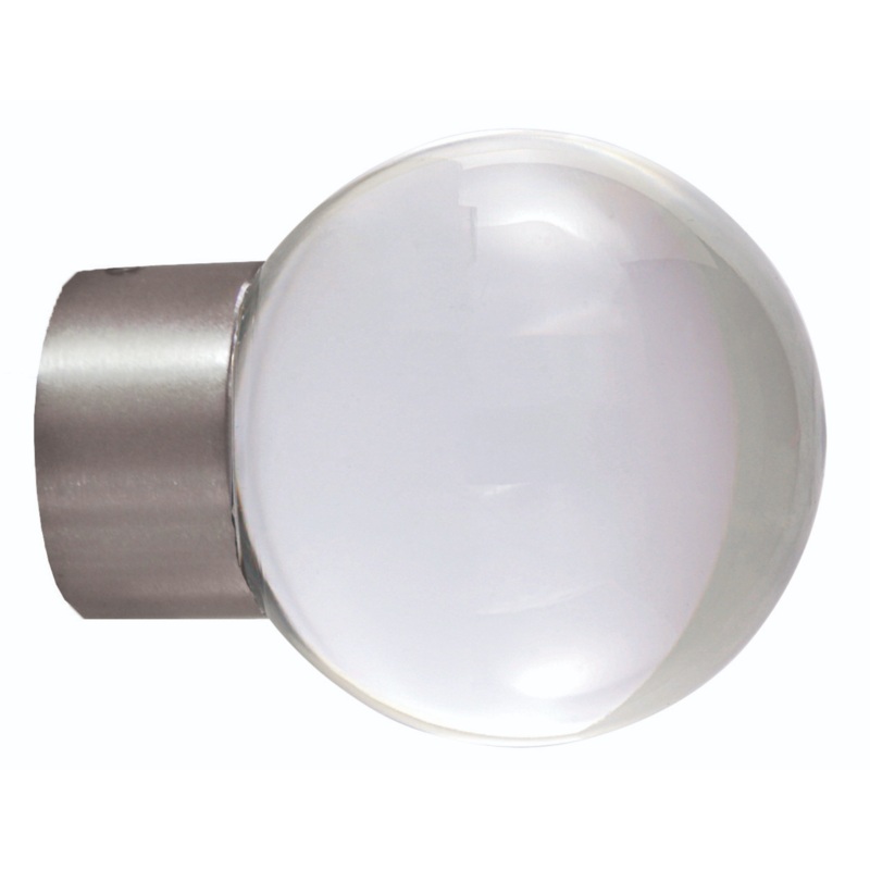 Acrylic Ball Finial-satin Nickel