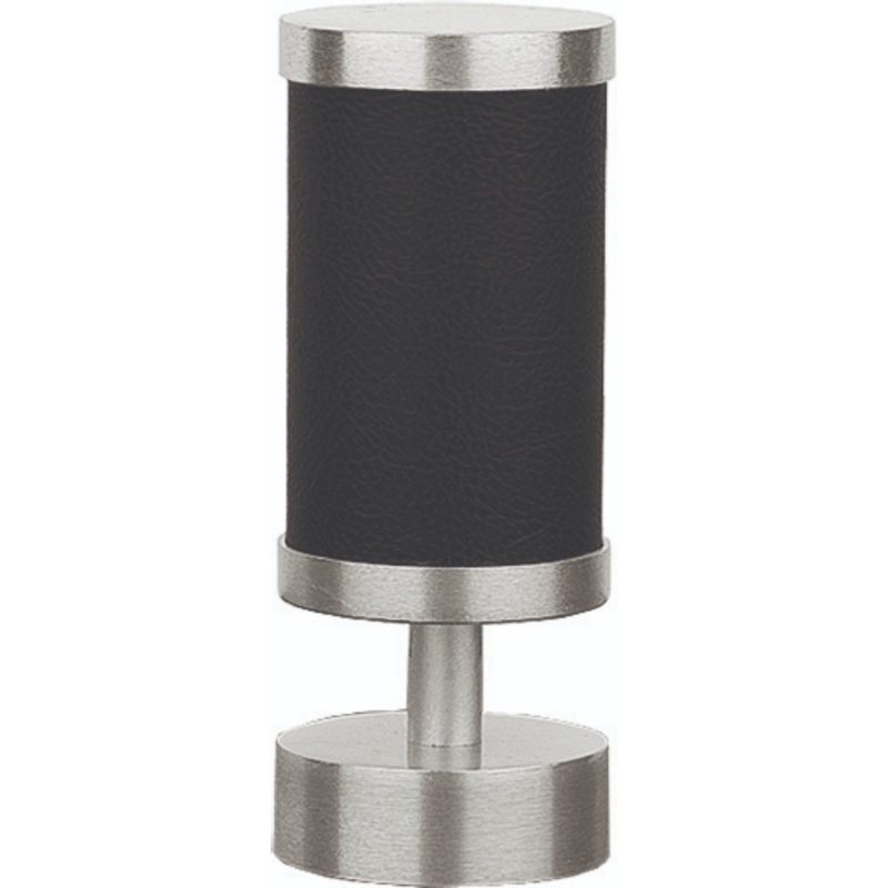 Black Leather Round Finial-stain Steel