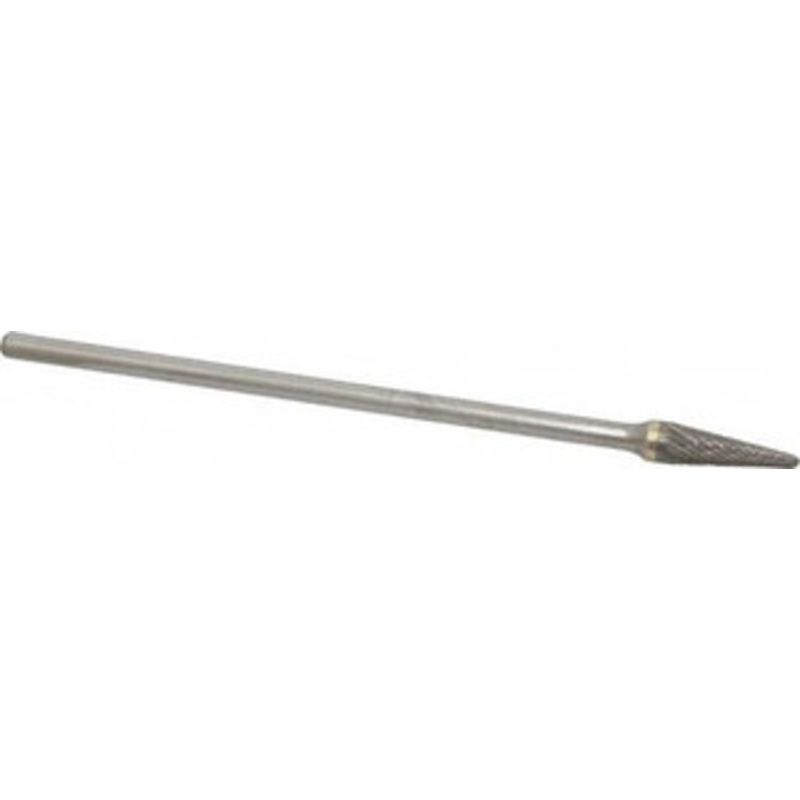 Atrax 3/8 Cut Diam, 1/4 Shank Diam, 14 Carbide Double Cut Taper Burr Radius End, 7-1/16 OAL, 1-1/16 LOC SL-3L6DC – 00457820