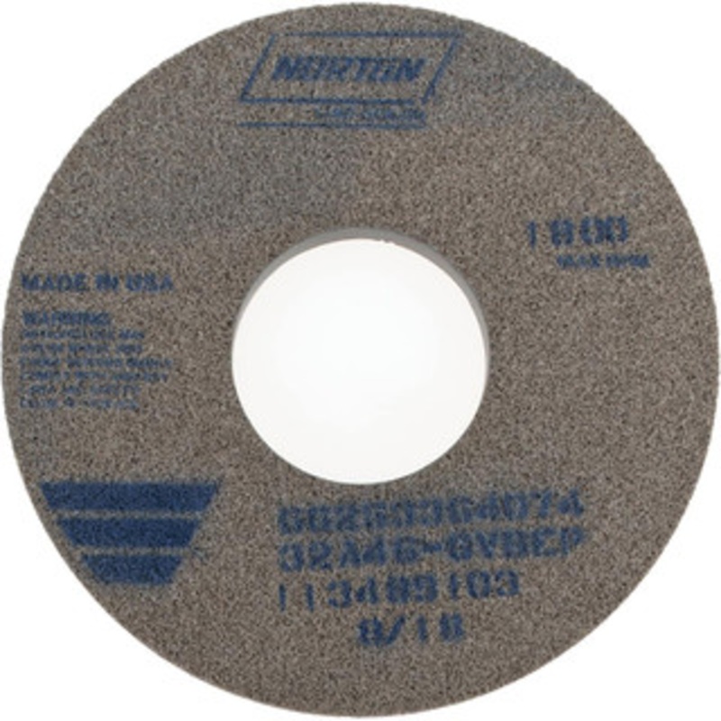 Norton 14 Diam x 5 Hole x 1 Thick, G Hardness, 46 Grit Surface Grinding Wheel Aluminum Oxide, Type 1, Coarse Grade, 1,800 Max RPM, Vitrified Bond, No Recess 66253364074 – 90881715