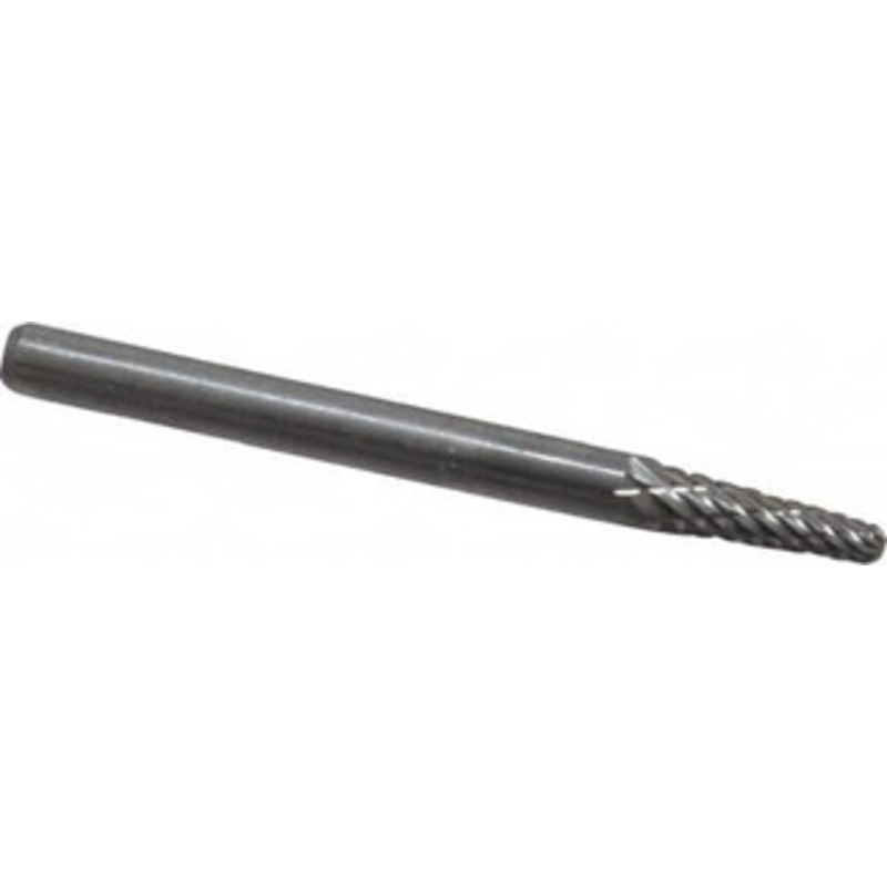 Atrax 1/8 Cut Diam, 1/8 Shank Diam, 8 Double Cut Taper Burr Radius End, 1-1/2 OAL, 3/8 LOC SL-41DC-ATX – 85283505