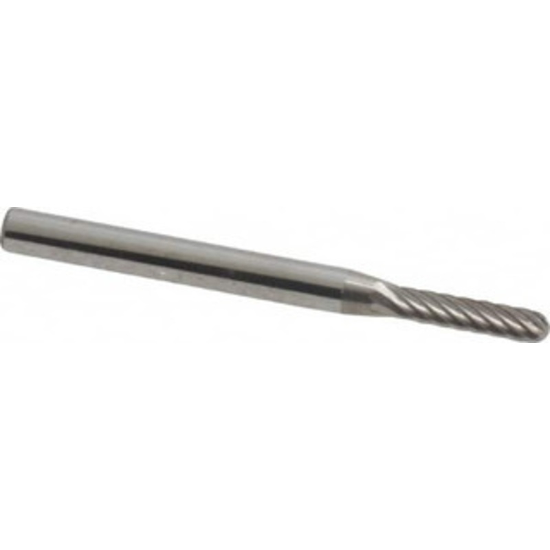 Atrax 3/32 Cut Diam, 1/8 Shank Diam, Carbide Single Cut Cylinder Burr with Radius Radius End, 1-1/2 OAL, 7/16 LOC SC-41SC-ATX – 85282002