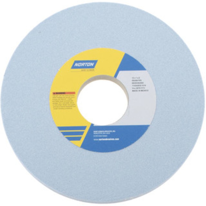 Norton 12 Diam x 3 Hole x 1 Thick, I Hardness, 60 Grit Surface Grinding Wheel Ceramic, Type 1, Medium Grade, 2,070 Max RPM, Vitrified Bond, No Recess 66253262503 – 67990671