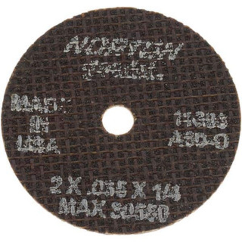 Norton 2 x 0.035, 1/4 Hole Aluminum Oxide Cutoff Wheel Reinforced, 30,560 Max RPM, Use with Die Grinders 66243411393 – 48465009