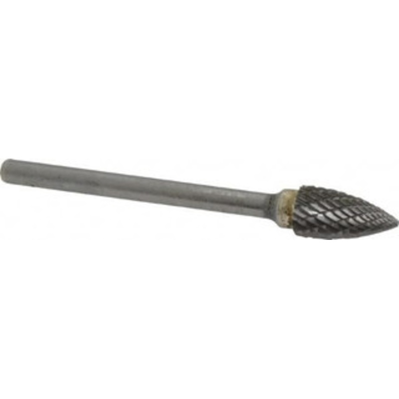 SGSPRO 1/4 Cut Diam, 1/8 Shank Diam, Carbide Double Cut Tree Burr Point End, 1/2 LOC 14253 – 05293485