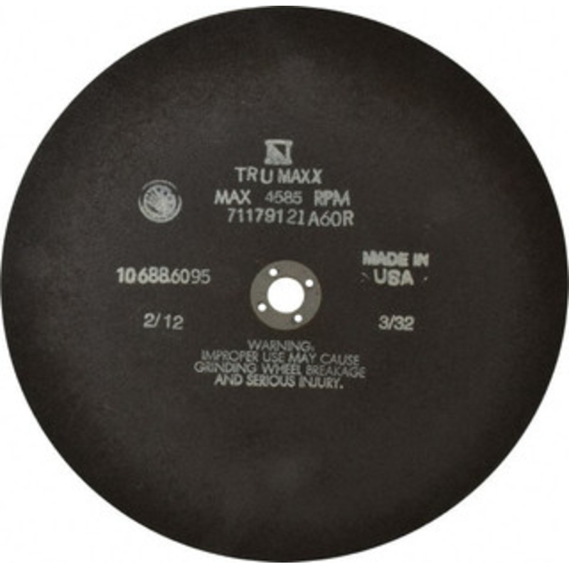 Tru-Maxx 10 x 3/32, 5/8 Hole 46 Grit Aluminum Oxide Cutoff Wheel Coarse, 3,629 Max RPM, Use with Stationary Tools 910750 – 71179121