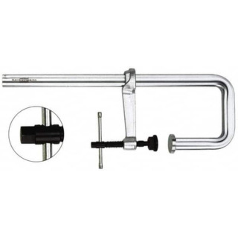 Bessey 7 Deep Throat, 20 Max Capacity, Step Over Sliding Arm Clamp 4,880 Lb Clamping Pressure, 0.85 Spindle Diam 4800J-20 – 67105908