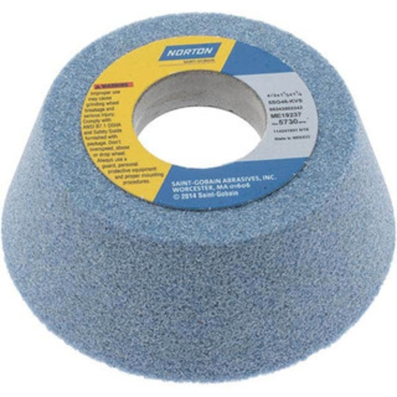 Norton 4 Diam, 1-1/4 Hole Size, 1-1/2 Overall Thickness, 46 Grit, Type 11 Tool & Cutter Grinding Wheel Coarse Grade, Ceramic, K Hardness, Vitrified Bond, 5,730 RPM 66243503342 – 00920033