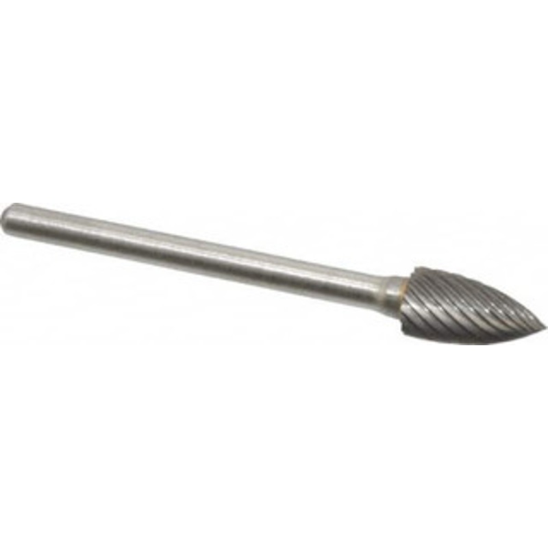Atrax 1/4 Cut Diam, 1/8 Shank Diam, Carbide Single Cut Tree Burr Point End, 1-3/4 OAL, 1/2 LOC SG-51SC-ATX – 85282986