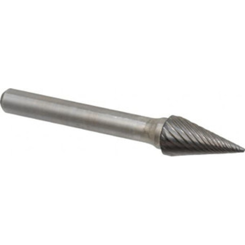 Atrax 3/8 Cut Diam, 1/4 Shank Diam, 28 Carbide Single Cut Cone Burr Point End, 2-1/2 OAL, 5/8 LOC SM-4SC-ATX – 85287266