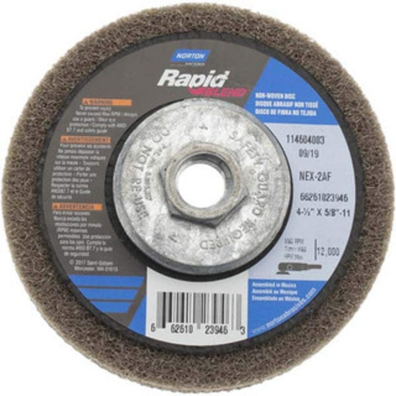 Norton 4-1/2 Wheel Diam, 4/5 Wheel Thickness, 5/8 Arbor Hole, Type 27 Depressed Center Wheel Fine Grade, Aluminum Oxide 66261023946 – 30454433