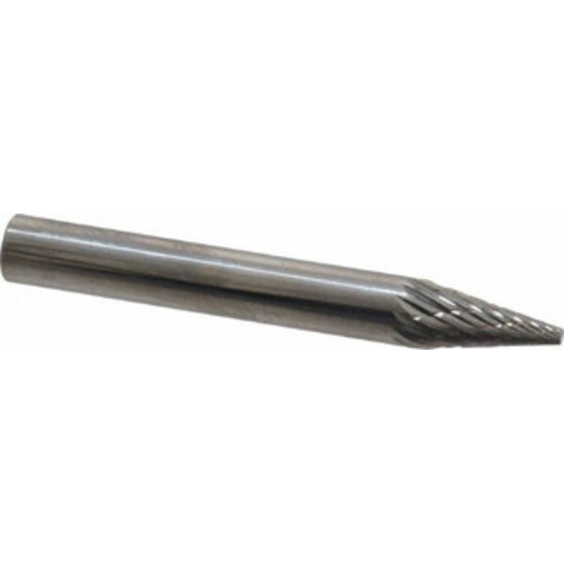 SGSPRO 1/4 Cut Diam, 1/4 Shank Diam, 22 Carbide Double Cut Cone Burr Point End, 1/2 LOC 15503 – 05292032