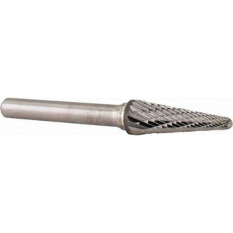 Atrax 3/8 Cut Diam, 1/4 Shank Diam, 14 Double Cut Taper Burr Radius End, 2-15/16 OAL, 1-1/16 LOC SL-3DC-ATX – 85287068