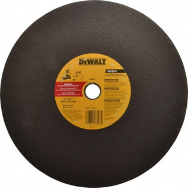 DeWALT 14 x 7/64, 1 Hole Aluminum Oxide Cutoff Wheel Reinforced, 5,000 Max RPM, Use with Stationary Tools DW8003 – 00356485