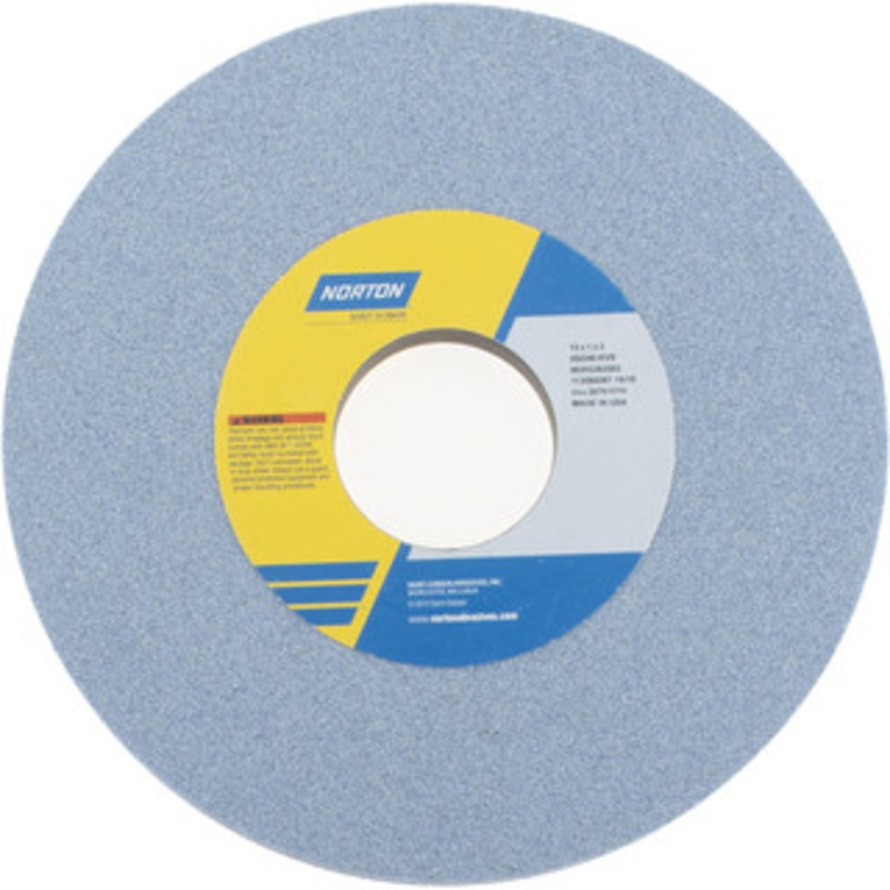 Norton 12 Diam x 3 Hole x 1 Thick, K Hardness, 46 Grit Surface Grinding Wheel Ceramic, Type 1, Coarse Grade, 2,070 Max RPM, Vitrified Bond, No Recess 66253262502 – 90200221