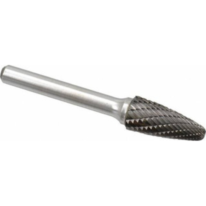 Atrax 7/16 Cut Diam, 1/4 Shank Diam, Carbide Double Cut Tree Burr with Radius Radius End, 2-3/4 OAL, 1 LOC SF-4DC-ATX – 85286706