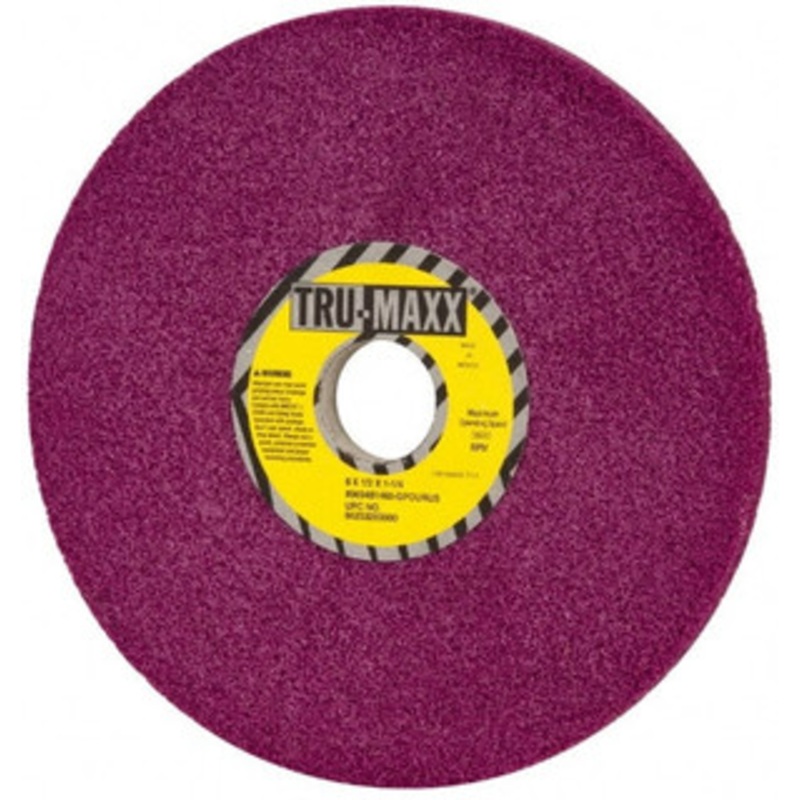 Tru-Maxx 8 Diam x 1-1/4 Hole x 1/2 Thick, G Hardness, 60 Grit Surface Grinding Wheel Aluminum Oxide, Type 1, Coarse Grade, 3,600 Max RPM, No Recess 66253269900 – 89694814