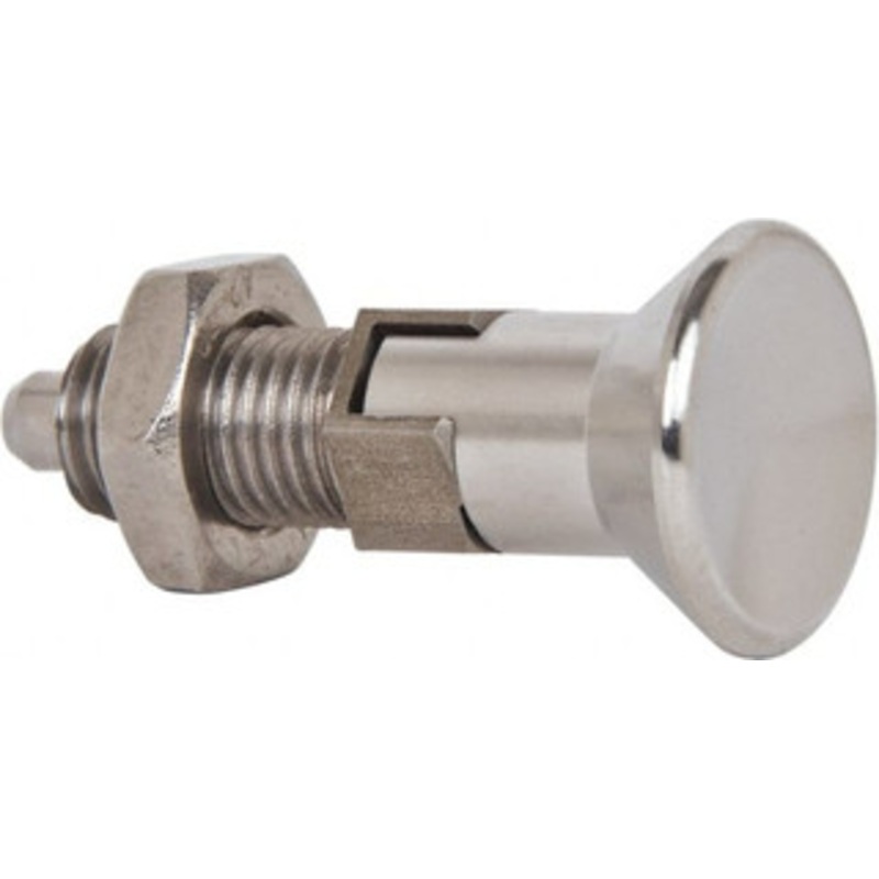 Gibraltar M12x1.5, 17mm Thread Length, 6mm Plunger Diam, Lockout Knob Handle Indexing Plunger Plunger Style D, 20mm Body Length, 51.7mm OAL, Stainless Steel IPG-106ss-G – 80725575