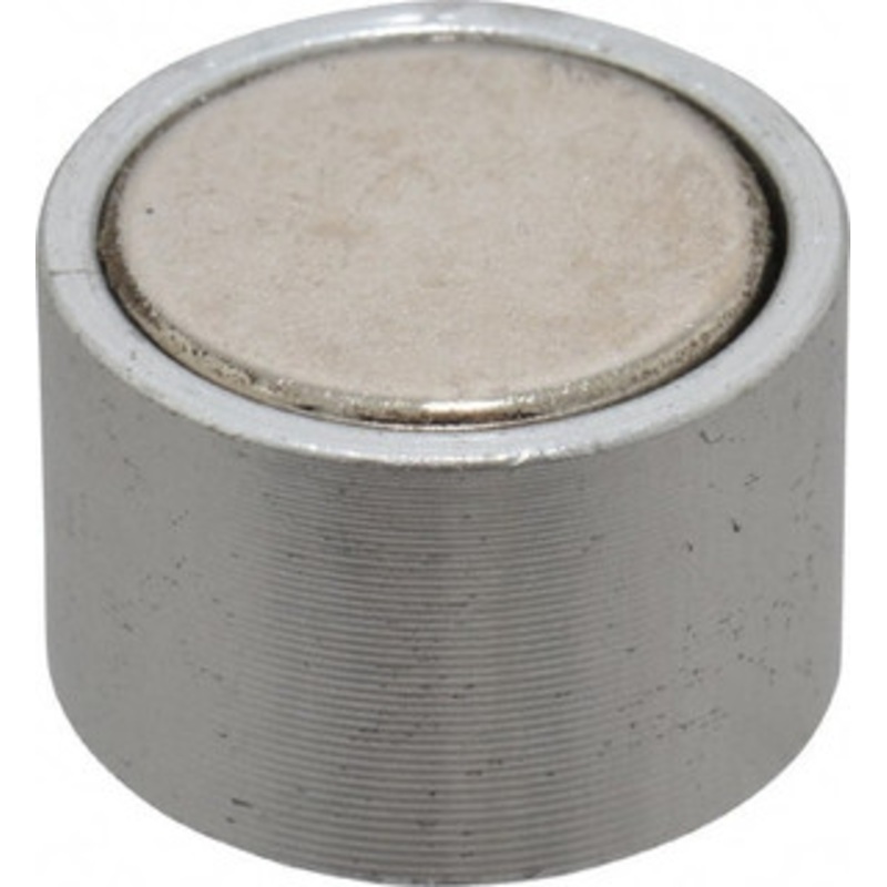 Mag-Mate 10-24 Thread, 3/4 Diam, 1/2 High, 3 Lb Average Pull Force, Neodymium Rare Earth Pot Magnet 1/4 Tapped Hole Depth, Nickel Plated, Aluminum Insulated N750T – 81745887