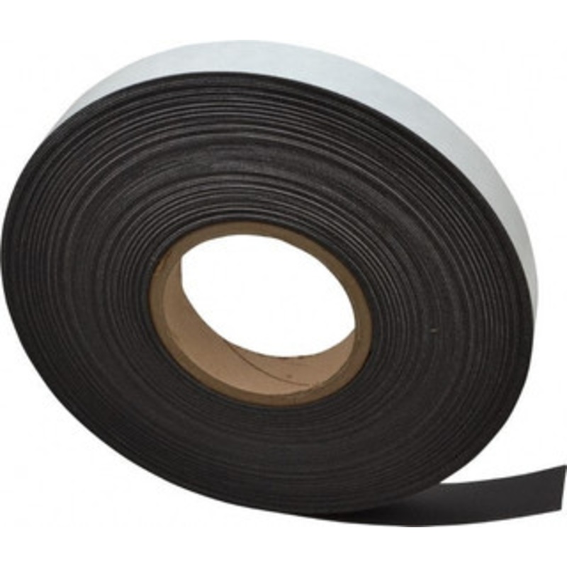 Mag-Mate 100 ft. Long x 1 Wide x 1/32 Thick Flexible Magnetic Strip 8 Lb Max Pull Force, 4 Linear Ft/Lb Magnetic Pull Force, Adhesive Back MRA030X0100X100 – 01798446