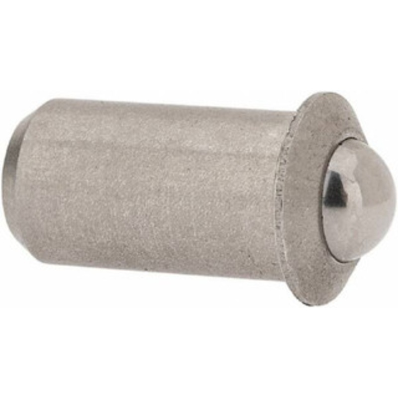 Gibraltar 0.0471 Body Length x 1/4 Body Diam, 3 Lb Init to 7 Lb Final End Force, Stainless Steel Press Fit Ball Plunger 3/16 Ball Diam, 0.07 Max Ball Reach, 0.045 Flange Thickness SSWPF10-4B-G – 59590703