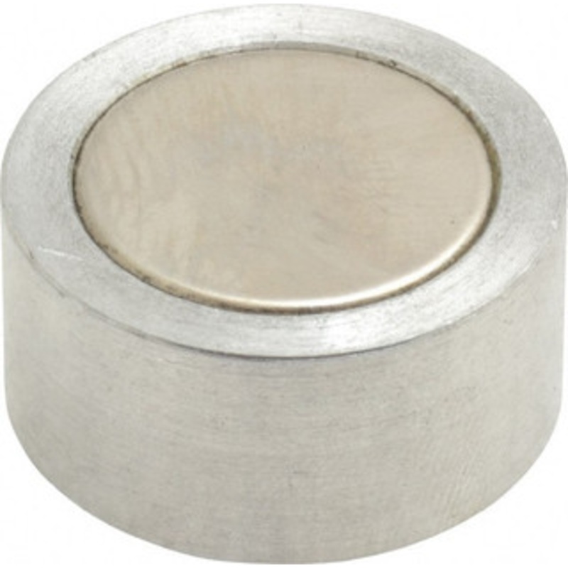 Mag-Mate 1/4-20 Thread, 1 Diam, 1/2 High, 3.75 Lb Average Pull Force, Neodymium Rare Earth Pot Magnet 1/4 Tapped Hole Depth, Nickel Plated, Aluminum Insulated N1000T – 81745846