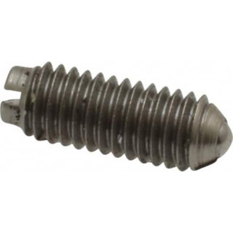 Gibraltar 10-32, 0.093 Ball Diam, 33/64 Body Length, 0.025 Max Ball Reach, Threaded Ball Plunger Stainless Steel Body, Stainless Steel Ball, 1.5 Lb Initial End Force, 3 Lb Final End Force, Locking Element 10102-G – 85508547