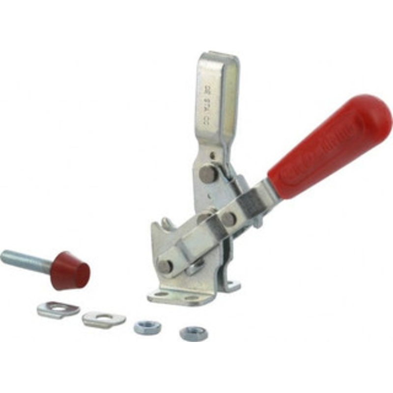 Destaco 375 Lb Holding Capacity, Vertical Handle, Manual Hold Down Toggle Clamp 57 Handle Movement, 99 Bar Opening, U-Bar, Flanged Base, Carbon Steel 207-U – 93153773