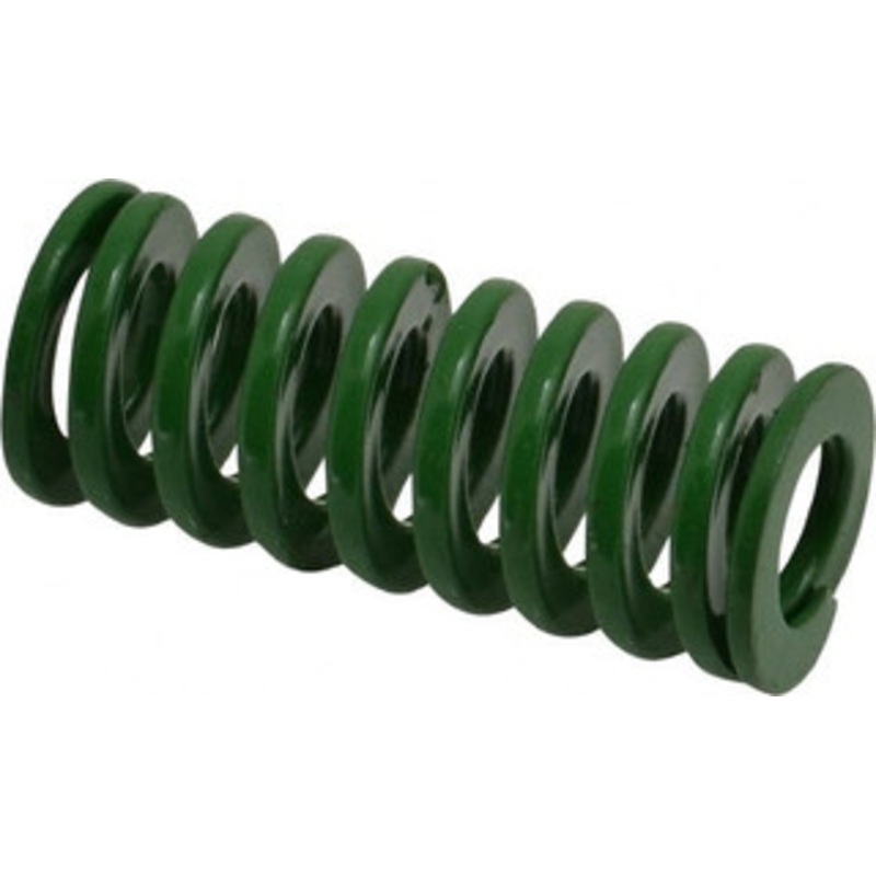 Danly 3/4 Hole Diam, 3/8 Rod Diam, 1-3/4 Free Length, Green Die Spring 16.2 Lb Max Deflection, 0.69 Max Deflection, Light Duty, Chromium Vanadium Steel 9-1207-11 – 76010644