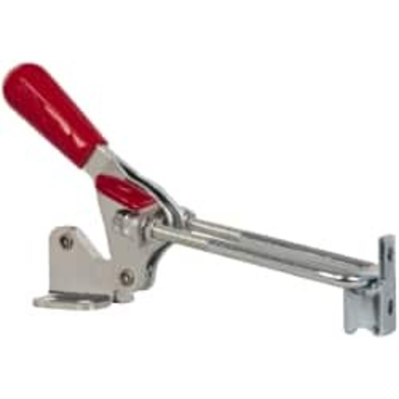 Destaco 1,000 Lb Capacity, Vertical, U Hook, Flanged Base, Carbon Steel Pull Action Latch Clamp 2.04 Drawing Movement, 4.1 OAL, Threaded U Hook, Straight Handle 334 – 06966774