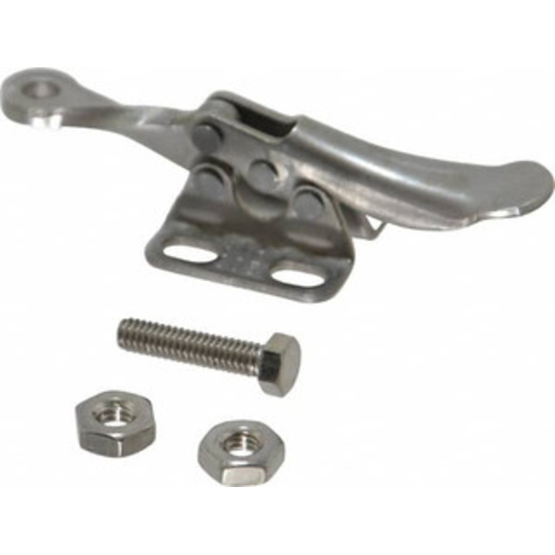Destaco 75 Lb Holding Capacity, Horizontal Handle, Manual Hold Down Toggle Clamp 82 Handle Movement, 94 Bar Opening, Solid Bar, Flanged Base, Stainless Steel 205-SSS – 76988112