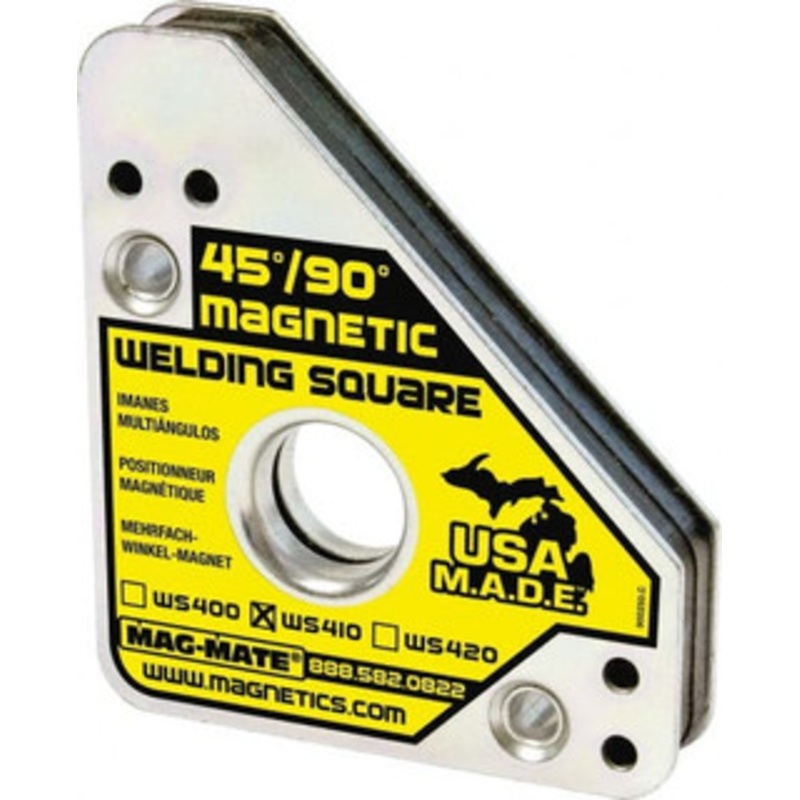 Mag-Mate 3-3/4 Wide x 3/4 Deep x 4-3/8 High, Rare Earth Magnetic Welding & Fabrication Square 75 Lb Average Pull Force WS410 – 06997506