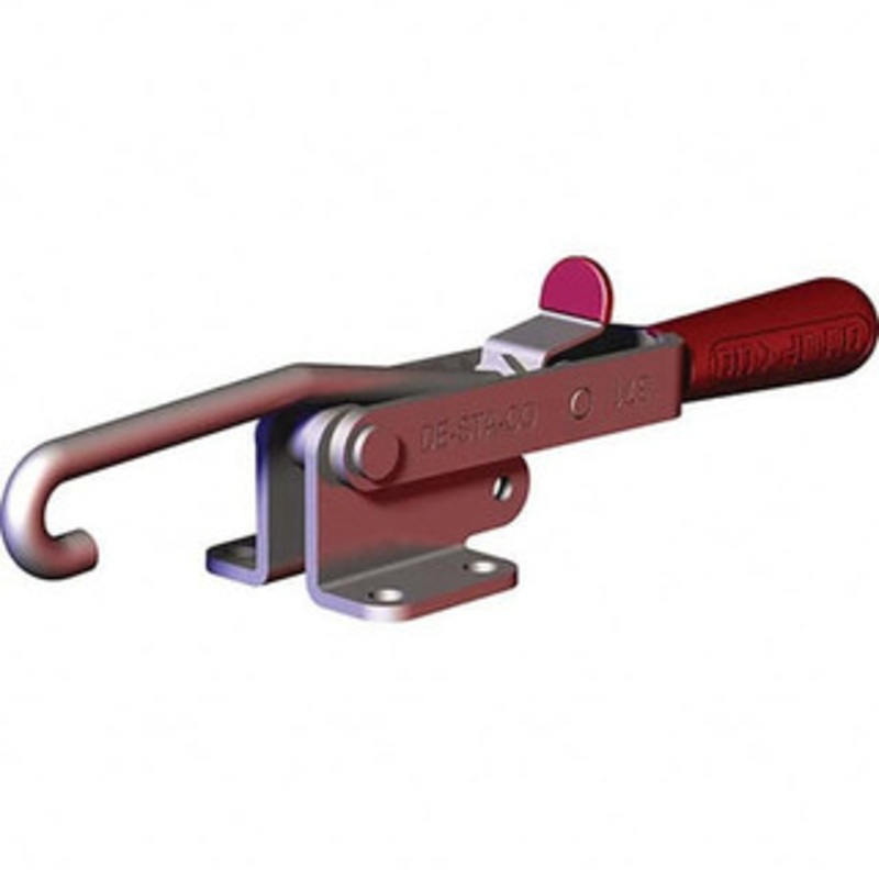 Destaco 751 Lb Capacity, Horizontal, J Hook, Flanged Base, Stainless Steel Pull Action Latch Clamp 5.38 Drawing Movement, 11.89 OAL, Straight Handle 371-SS – 44003986