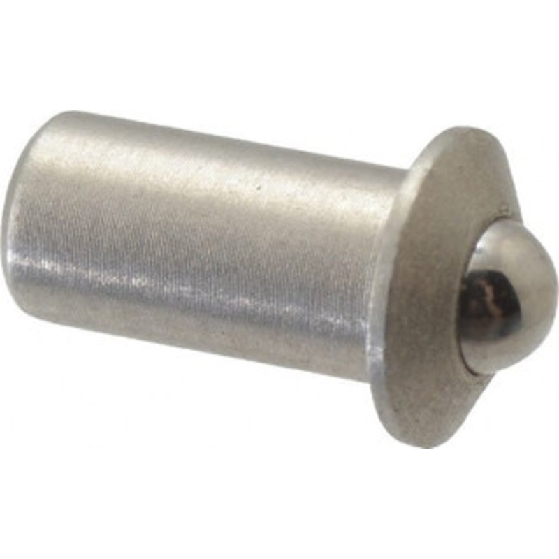 Gibraltar 1/4 Body Length x 1/8 Body Diam, 0.75 Lb Init to 2.5 Lb Final End Force, Stainless Steel Press Fit Ball Plunger 3/32 Ball Diam, 0.035 Max Ball Reach, 0.032 Flange Thickness SSWPF10-2B-G – 59590661