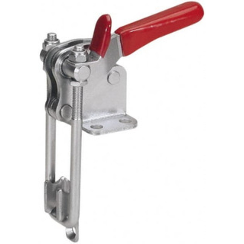 Destaco 1,000 Lb Capacity, Vertical, U Hook, Flanged Base, Stainless Steel Pull Action Latch Clamp 2.04 Drawing Movement, 4.1 OAL, Threaded U Hook, Straight Handle 334-SS – 06966782