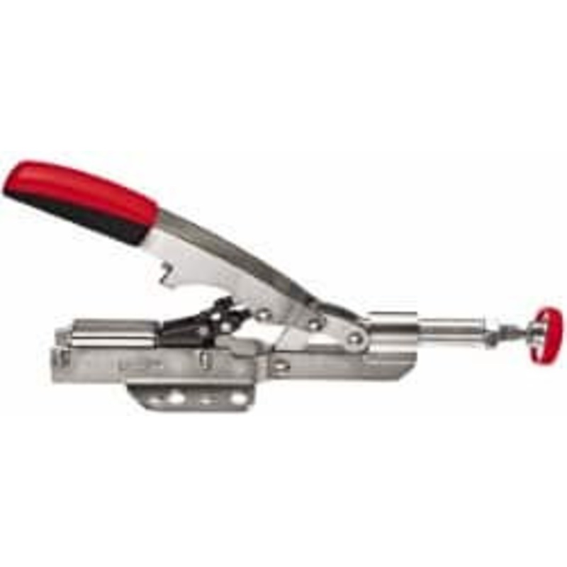 Bessey 700 Lb Load Capacity, Flanged Base, Carbon Steel, Standard Straight Line Action Clamp 4 Mounting Holes, 0.465 Plunger Diam, Straight Handle STC-IHH25 – 64553910