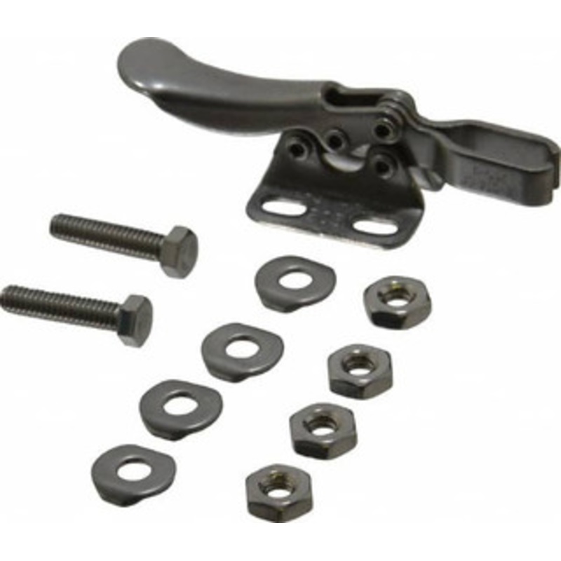 Destaco 75 Lb Holding Capacity, Horizontal Handle, Manual Hold Down Toggle Clamp 80 Handle Movement, 90 Bar Opening, U-Bar, Flanged Base, Electro-Plated Zinc, Stainless Steel 205-USS – 76988138