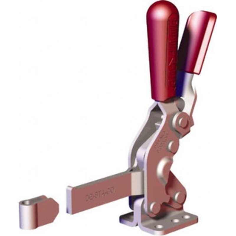 Destaco 1,000 Lb Holding Capacity, Vertical Handle, Manual Hold Down Toggle Clamp 64 Handle Movement, 76 Bar Opening, Solid Bar, Flanged Base, Carbon Steel 2007-SR – 40379711