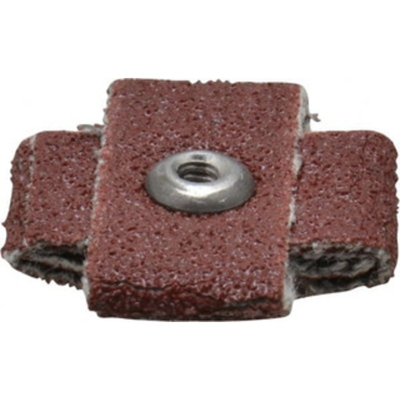 Made in USA 80 Grit, Medium Grade, Aluminum Oxide Cross Pad 3/4 Long x 3/8 Wide x 3/8 Thick, Cloth Backed, J Backing Weight, 8 Ply, 24,000 Max RPM 809775-69308 – 88016829