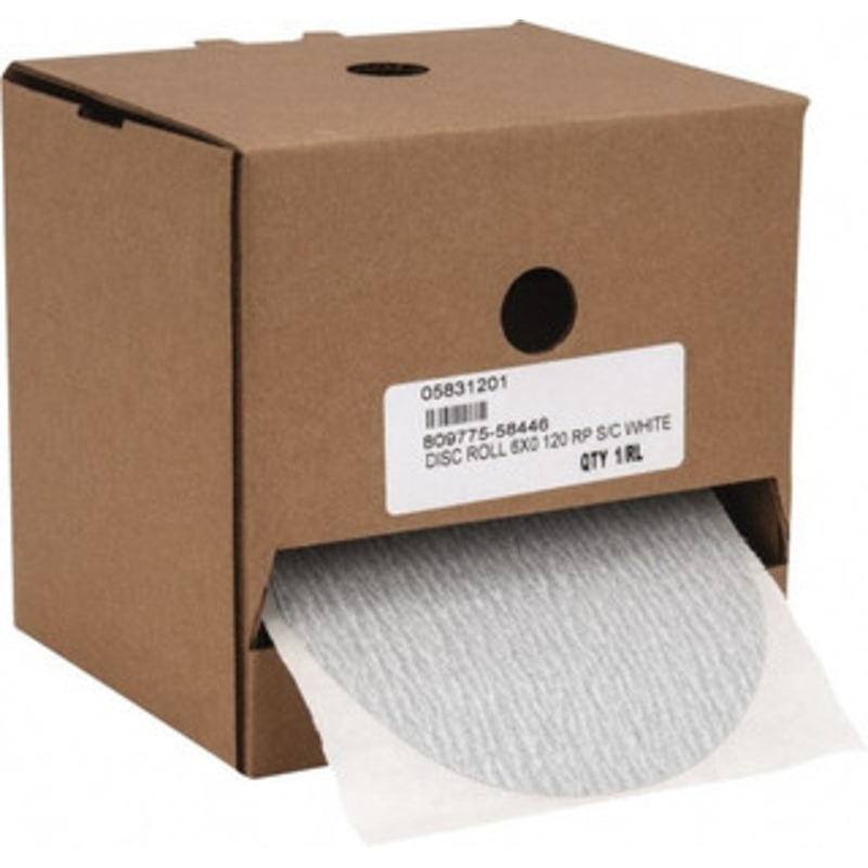 Made in USA 6 Diam, 120 Grit Silicon Carbide Adhesive PSA Disc Fine Grade, B Weighted Paper Backing, For Low Speed Dual-Action Sanders, Random Orbital Sanders 809775-58446 – 05831201