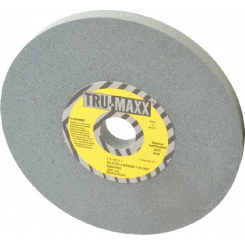 Tru-Maxx 120 Grit Silicon Carbide Bench & Pedestal Grinding Wheel 7 Diam x 1 Hole x 1/2 Thick, 3600 Max RPM, K Hardness, Fine Grade , Vitrified Bond 66253255391 – 85642460