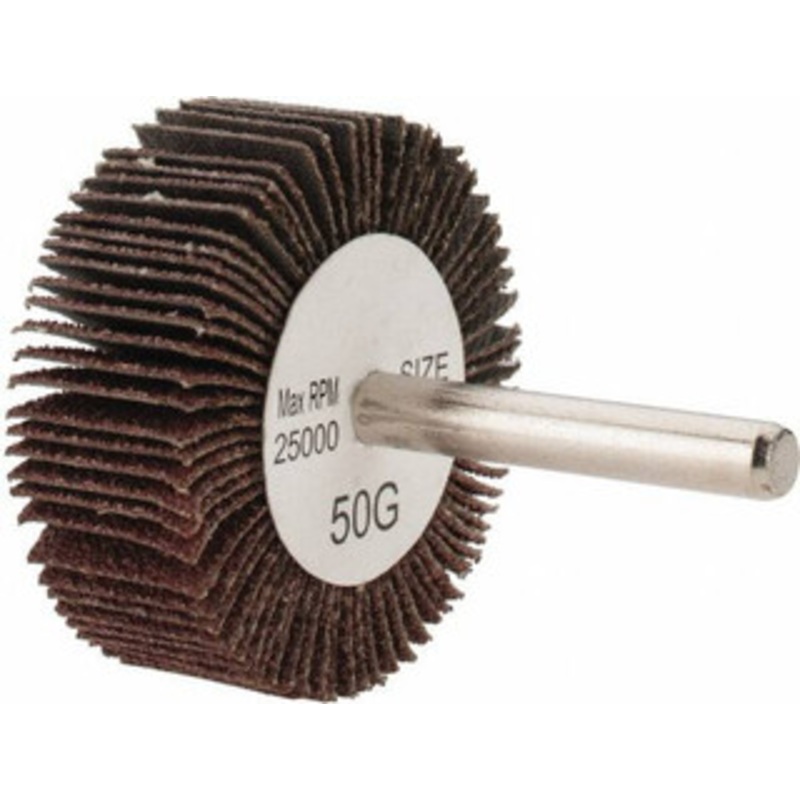 Tru-Maxx 2 Diam x 3/4 Face Width, Coarse Aluminum Oxide Coated Mounted Flap Wheel 1/4 Shank Mount, 50 Grit, 25,000 Max RPM SZMA150 – 87661294