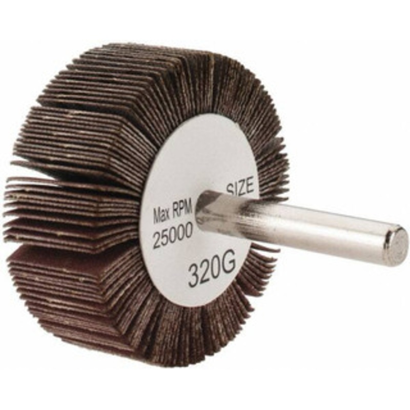 Tru-Maxx 2 Diam x 3/4 Face Width, Extra Fine Aluminum Oxide Coated Mounted Flap Wheel 1/4 Shank Mount, 320 Grit, 25,000 Max RPM SZMM2320 – 87661559
