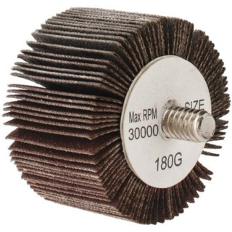 Tru-Maxx 1-1/2 Diam x 1 Face Width, Very Fine Aluminum Oxide Coated Mounted Flap Wheel 1/4-20 Threaded Mount, 180 Grit, 30,000 Max RPM SZQC5180 – 87656880