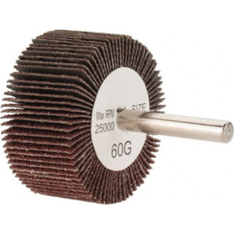Tru-Maxx 2 Diam x 1 Face Width, Medium Aluminum Oxide Coated Mounted Flap Wheel 1/4 Shank Mount, 60 Grit, 25,000 Max RPM SZMFW760 – 87661245