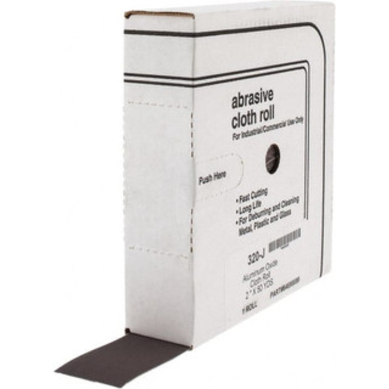 Tru-Maxx 2 x 50 Yd 320 Grit Aluminum Oxide Shop Roll Extra Fine Grade, J Weighted Cloth Backing 50351 – 01136068