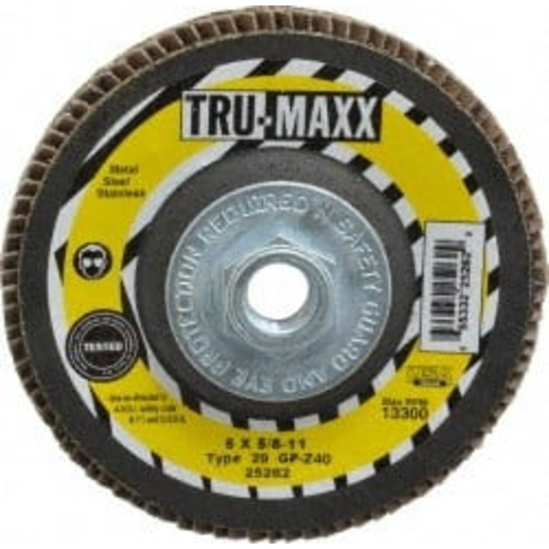 Tru-Maxx 5 40 Grit 5/8-11 Center Hole Type 29 Zirconia Alumina Flap Disc Coarse Grade, Coated, Arbor Attachment, 12,200 RPM 25262 – 86779659