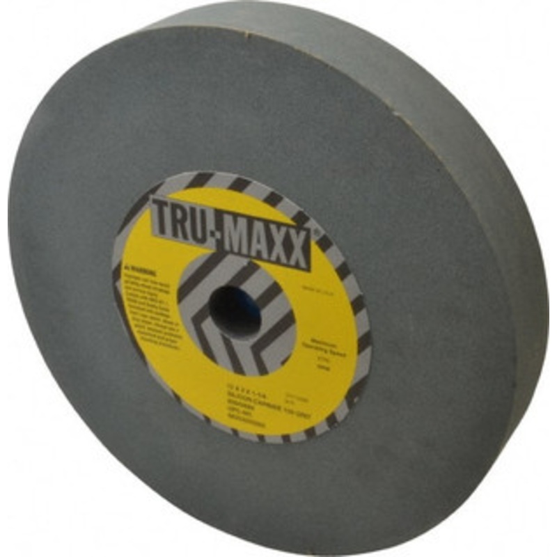 Tru-Maxx 120 Grit Silicon Carbide Bench & Pedestal Grinding Wheel 12 Diam x 1-1/4 Hole x 2 Thick, 2705 Max RPM, K Hardness, Fine Grade , Vitrified Bond 66253255393 – 85642684