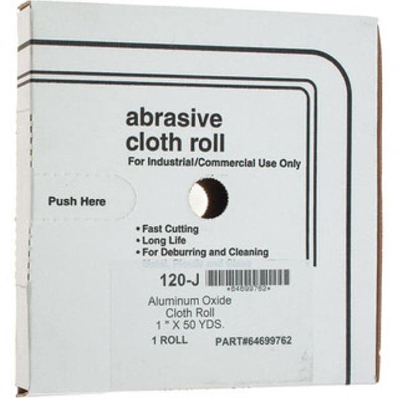Value Collection 1 x 50 Yd 120 Grit Aluminum Oxide Shop Roll Fine Grade, J Weighted Cloth Backing 301450 – 64699762