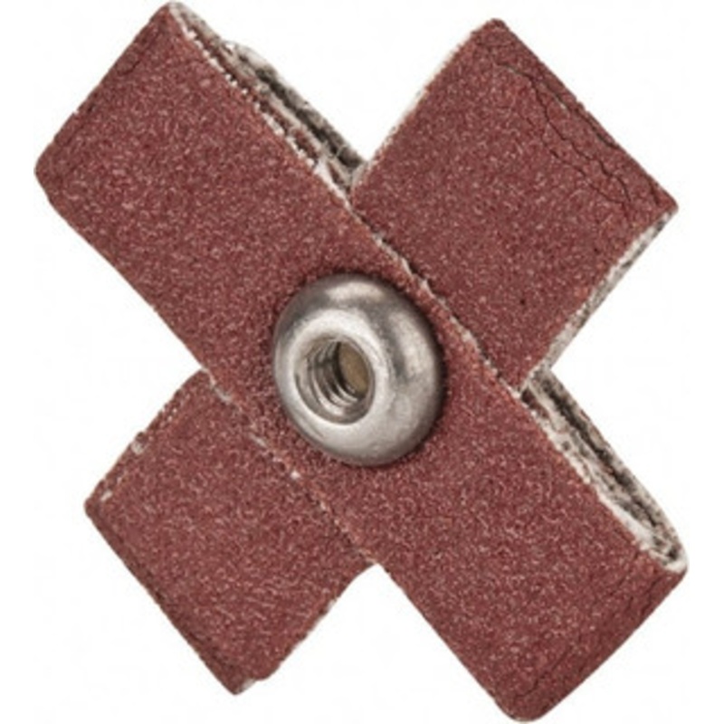 Made in USA 80 Grit, Medium Grade, Aluminum Oxide Cross Pad 1-1/2 Long x 1/2 Wide x 1/2 Thick, Cloth Backed, J Backing Weight, 8 Ply, 24,000 Max RPM 809775-69368 – 88016902